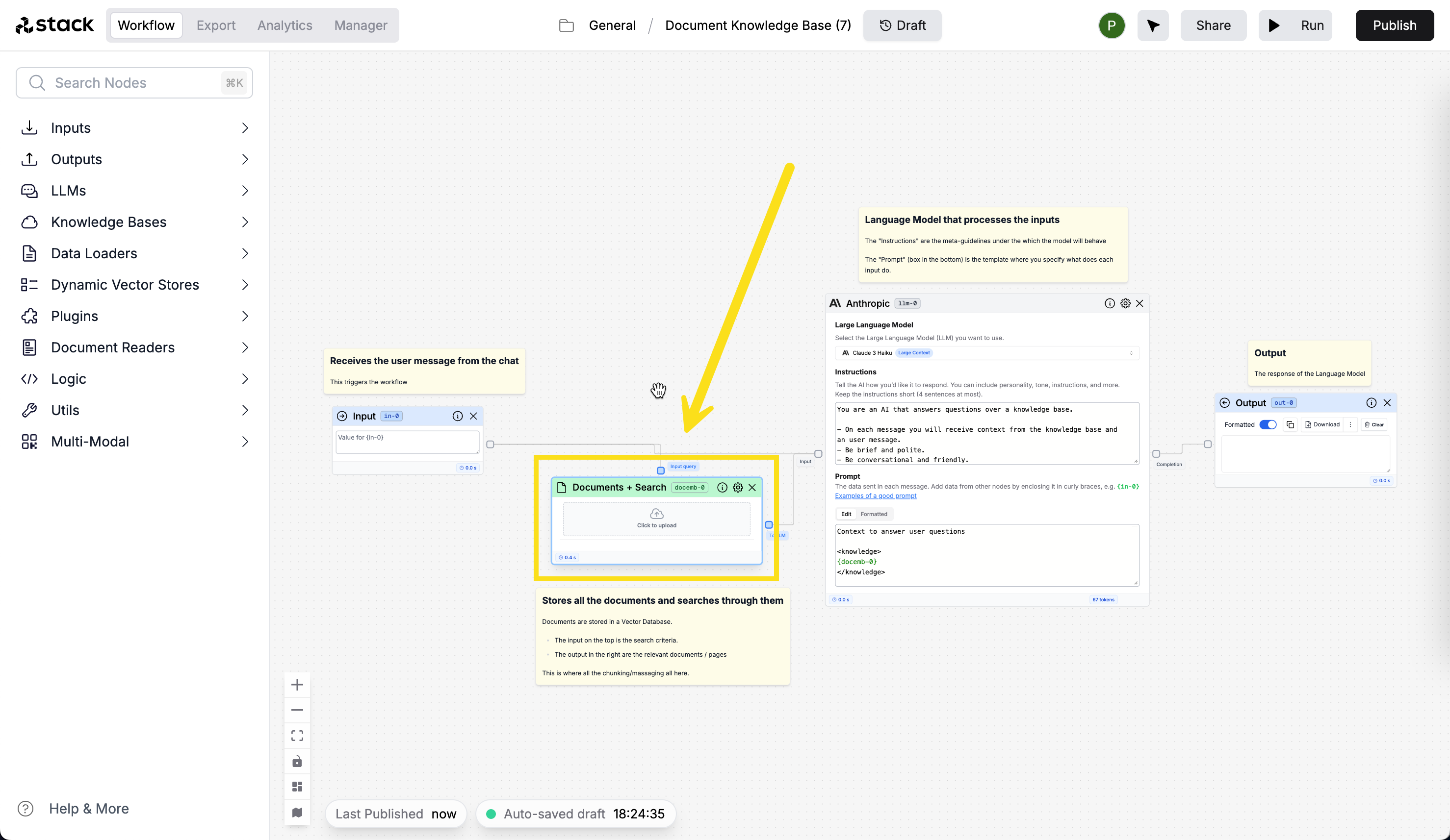 Upload documents to your knowledge
base