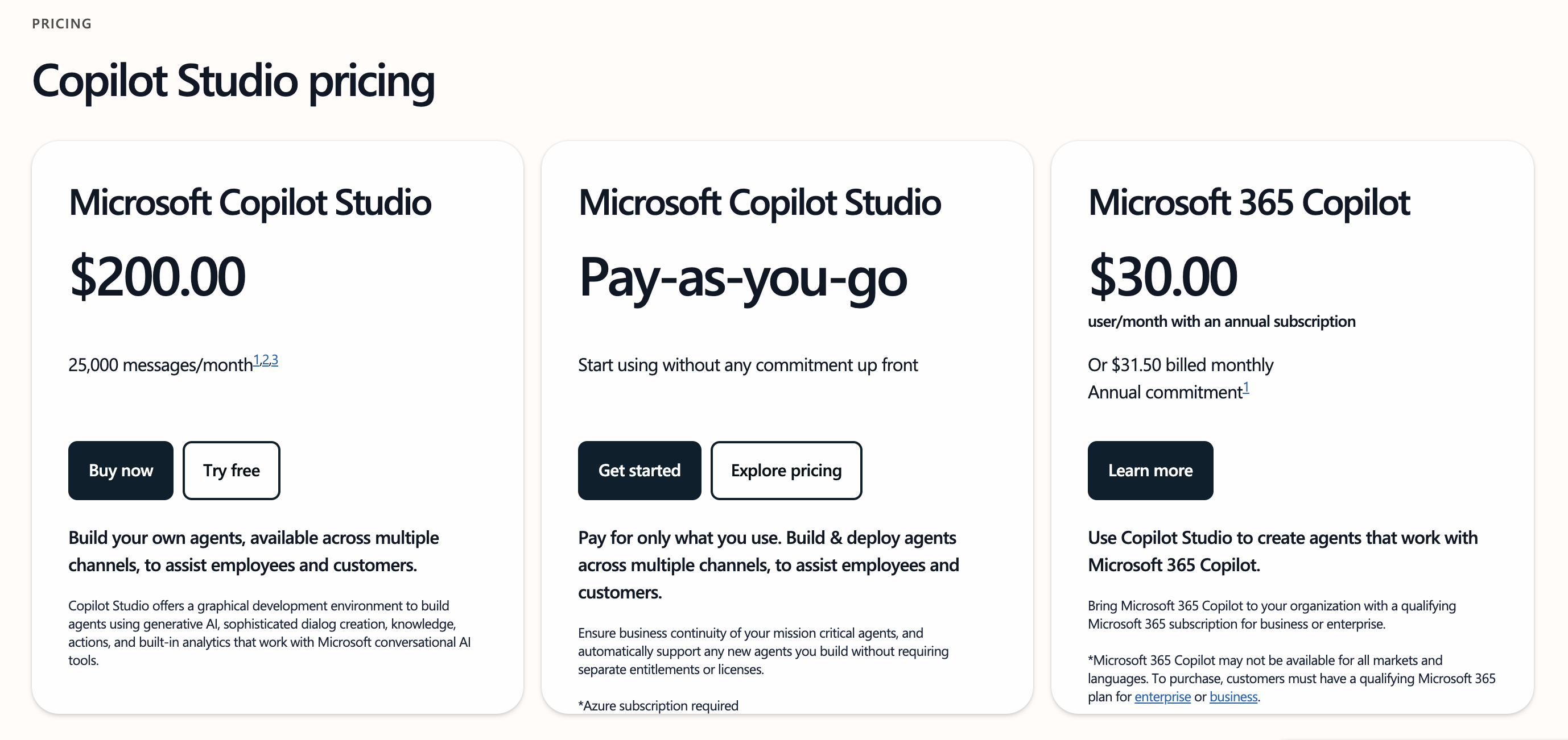 Copilot's
Pricing