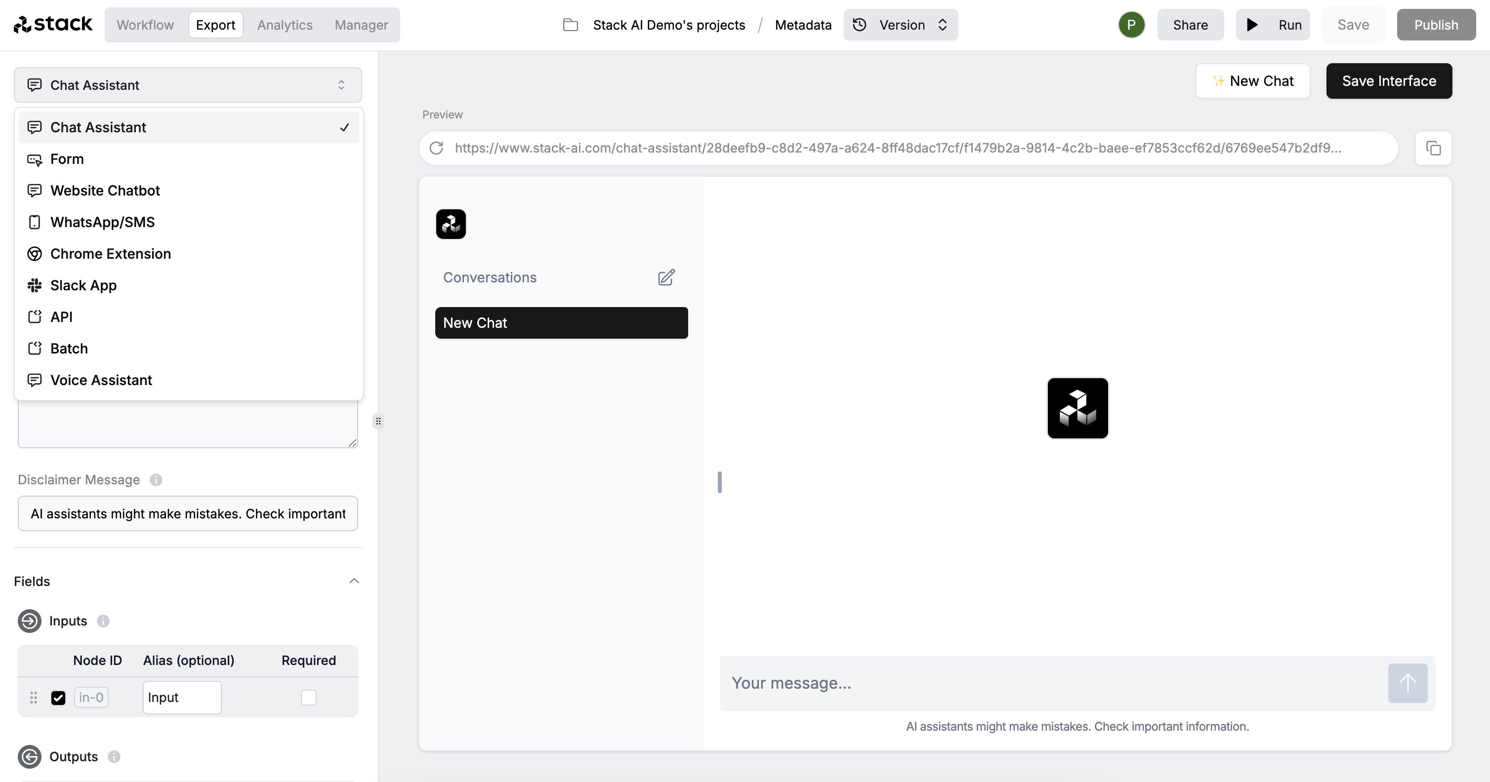 Stack AI's
Interfaces