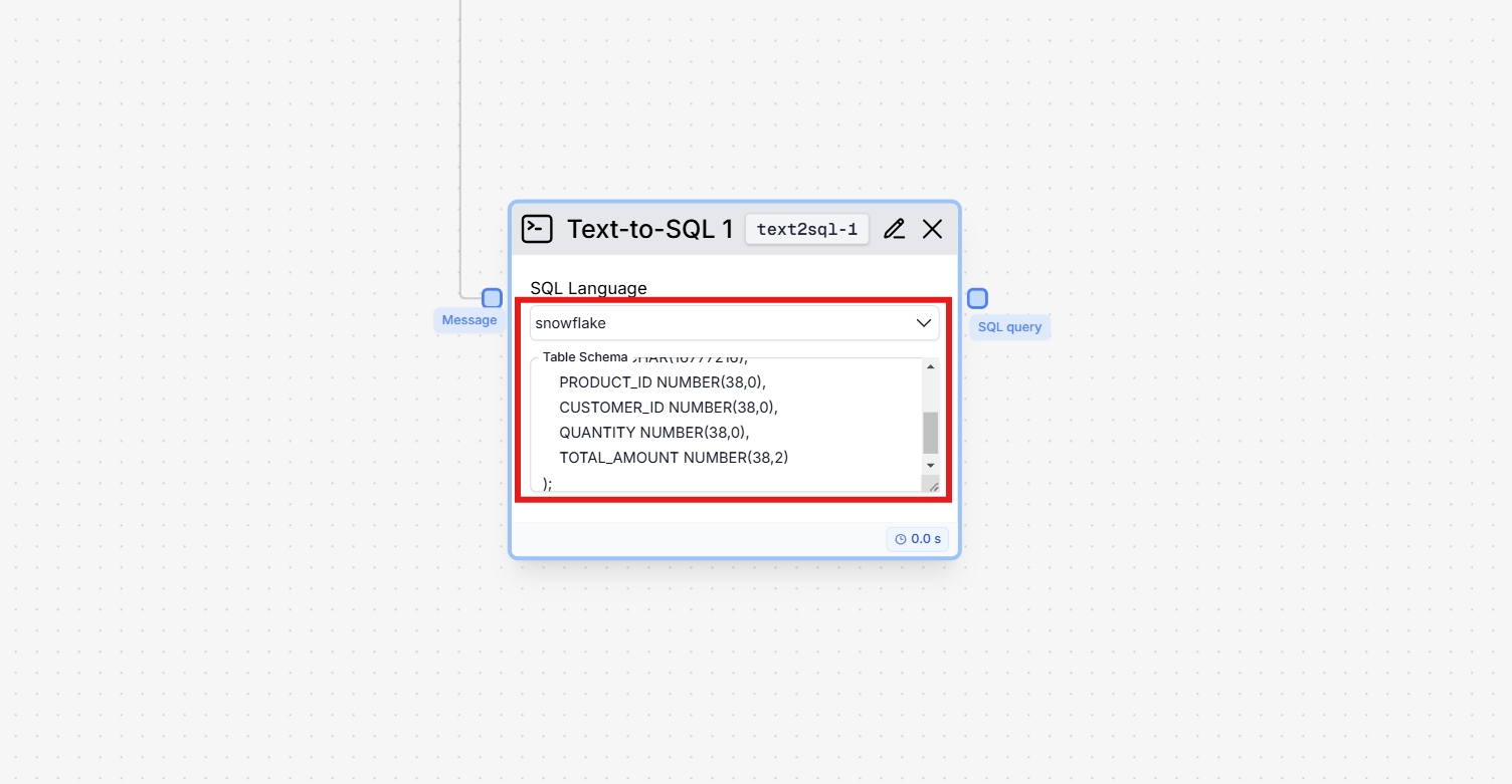 Configure Language and Table
Definition