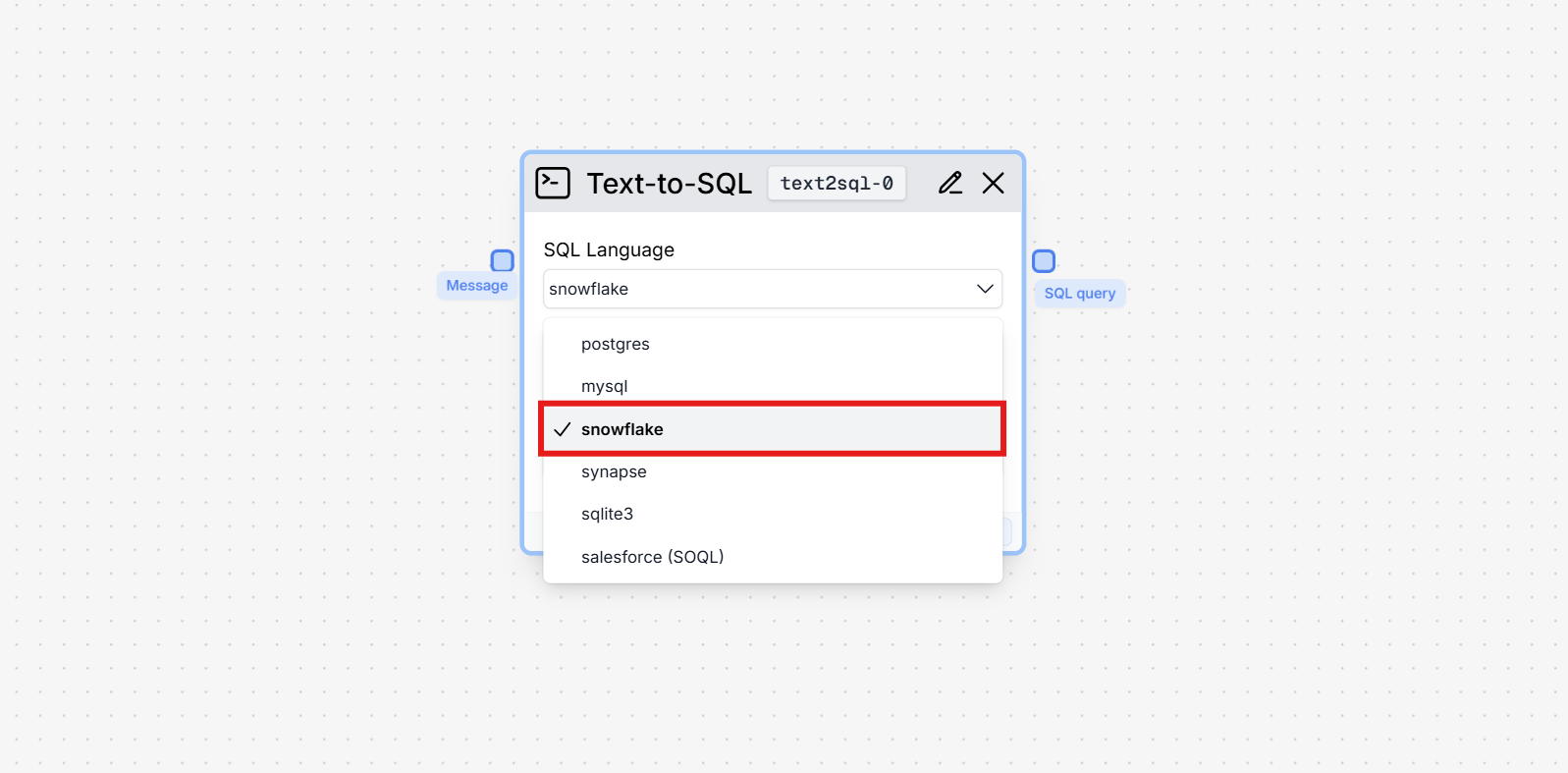 Pick SQL
Language