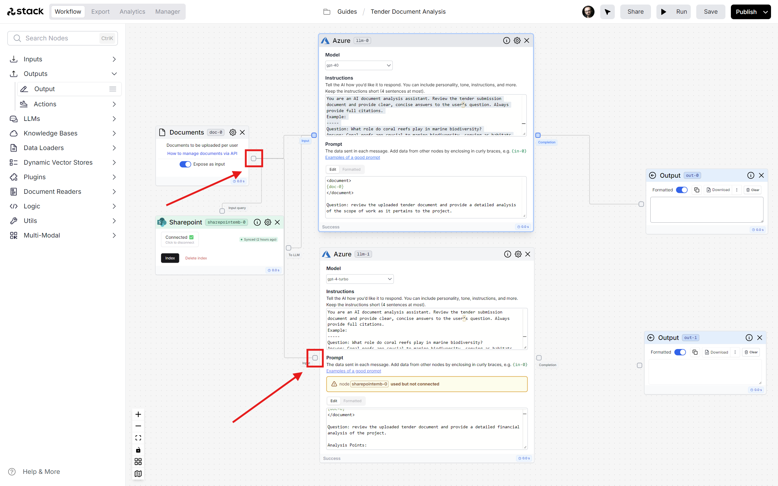 Connect Documents to LLM
Output